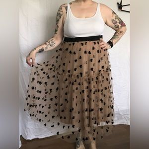 SHEIN Curve Heart Mesh Overlay Skirt - Size 4X (20)